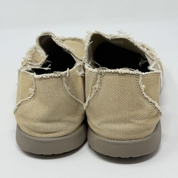 Crocs Santa Cruz Shoes Mens 10 Tan Brown Canvas Slip On Loafers Comfort Preppy main image 13